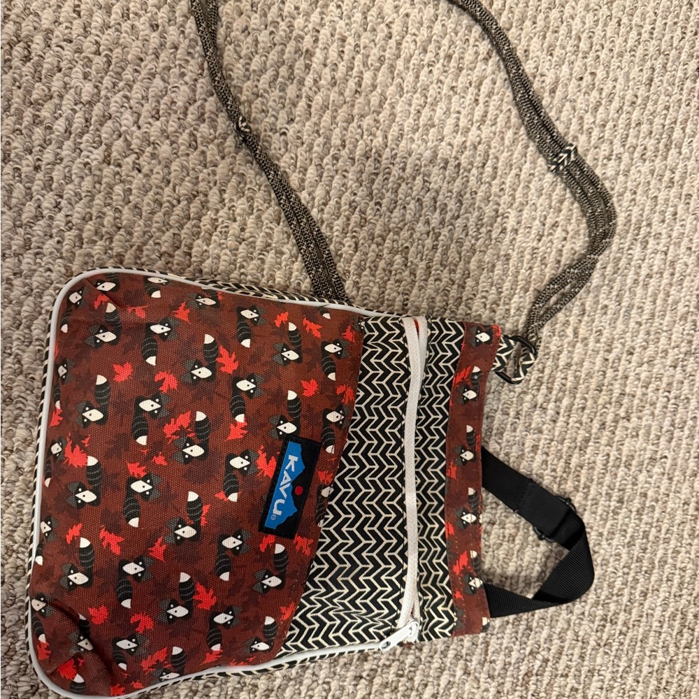 Kavu Red and Black Patterned Crossbody Bag